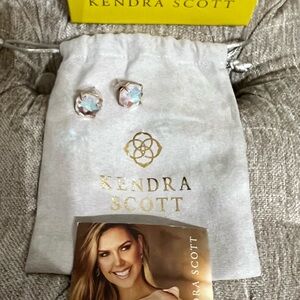 Kendra Scott Rose Gold and Blue Stud Earrings